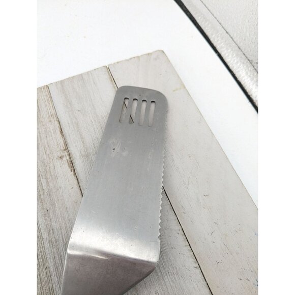 Barlow Stainless Steel Cake Pie Spatula Server 10 3/8" Slotted Serrated - Picture 5 of 8